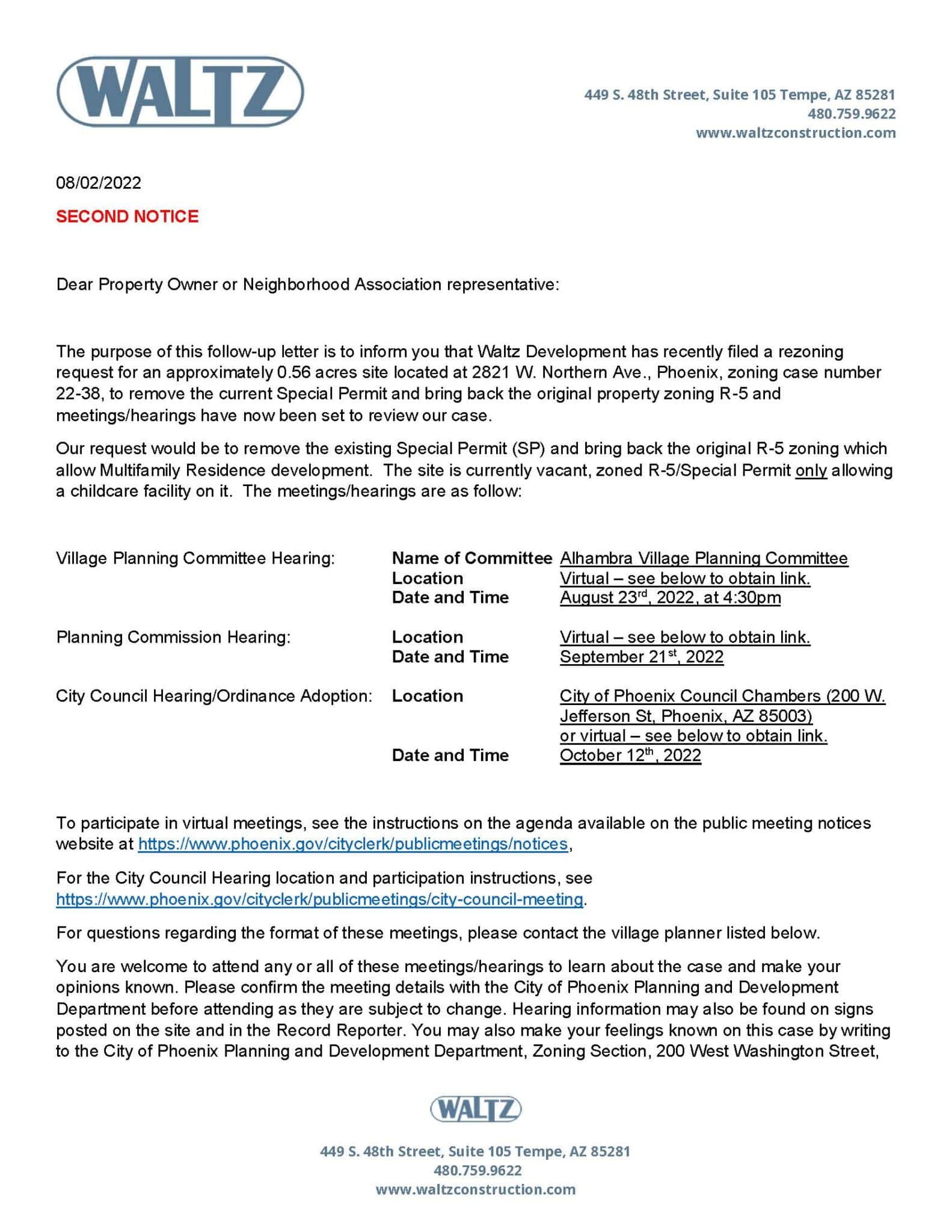 Public Notices Archives Waltz Construction